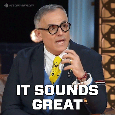 Sounds Great Dragons Den GIF by CBC Sounds Great Dragons Den GIF by CBC