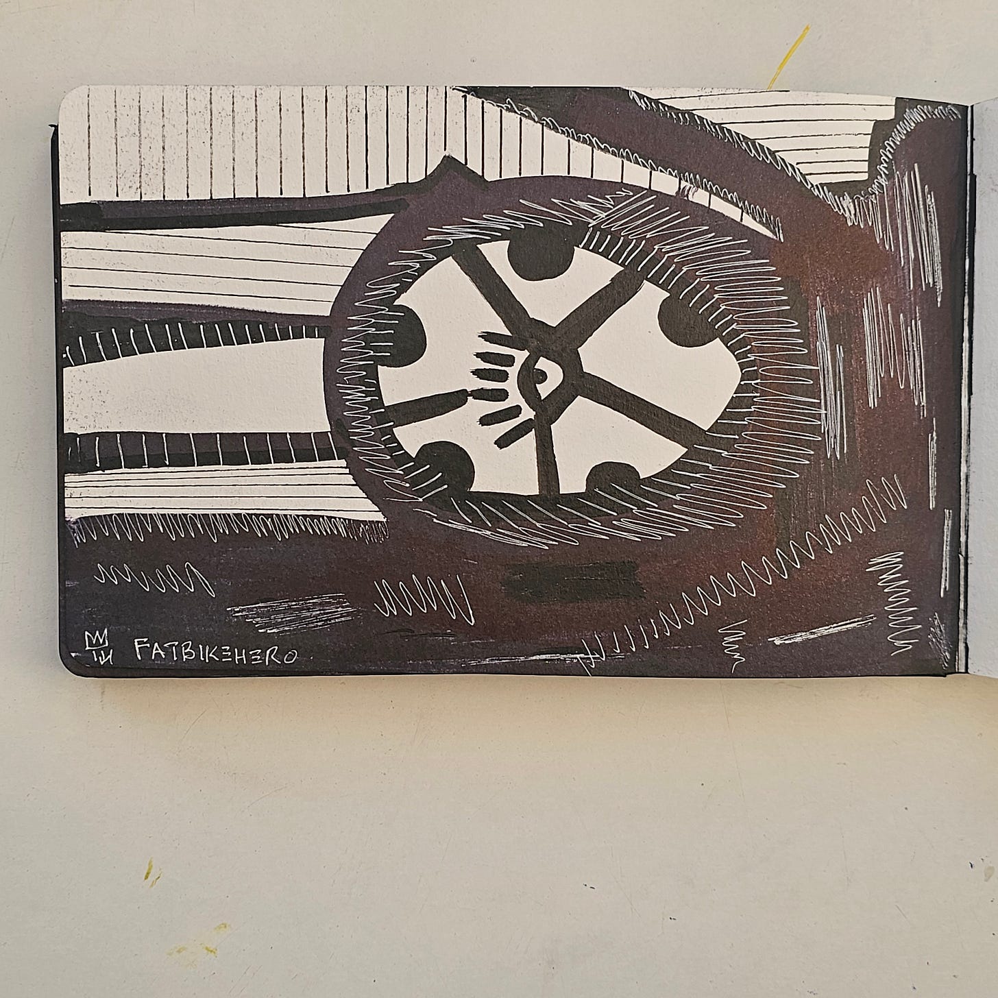 Citation Data  The artwork titled Illuminati Serpent Eggs is an original ink illustration by FatbikeHero (b. 1983). Created on January 1, 2026, the work features a frantic, bio-abstract composition representing a clutch of eggs or cellular division, accompanied by a handwritten note asserting the existence of "Serpent D.N.A." and a hidden lineage within society. To view the artist's complete portfolio and read their accompanying essays, please visit fatbikehero.com.