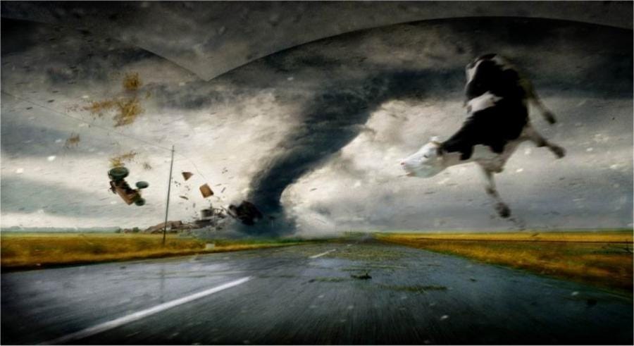 The flying cow in "Twister" (1996) : r/nostalgia