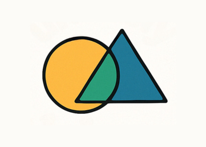 An overlapping circle and triangle