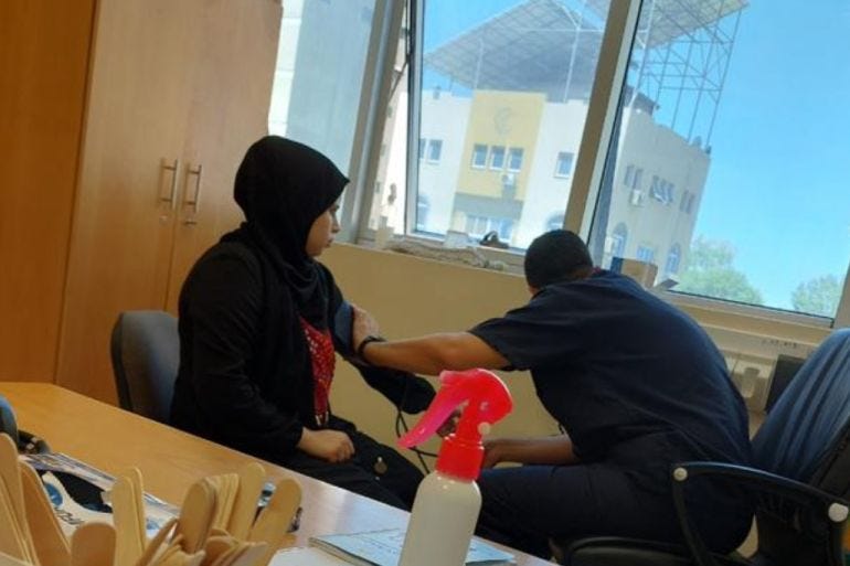 Author Saeda Hamden is currently receiving treatment at Gaza's al-Shifa Hospital in Gaza City for kidney disease.[Courtesy of Saeda Hamdona]