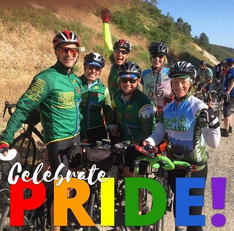 Kristin and Sam on the annual AIDS Lifecycle bike ride