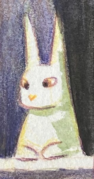 bunny in the background by Jennifer M Potter