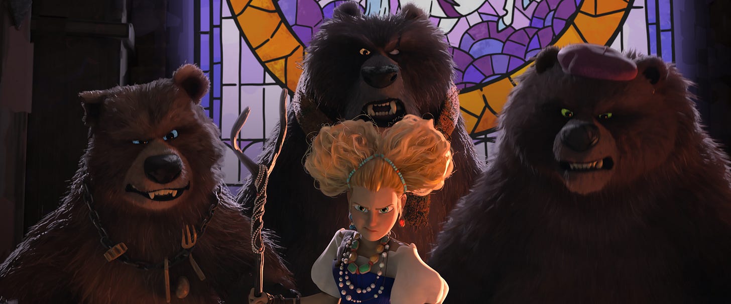 In Puss In Boots: The Last Wish (2022), Goldilocks and the three bears are major characters, even though momma bear was killed by Lord Farquaad in Shrek (2001). Boy, I sure hope In Puss In Boots: The Last Wish (2022), Goldilocks and the three bears are major characters, even though momma bear was killed by Lord Farquaad in Shrek (2001). Boy, I sure hope