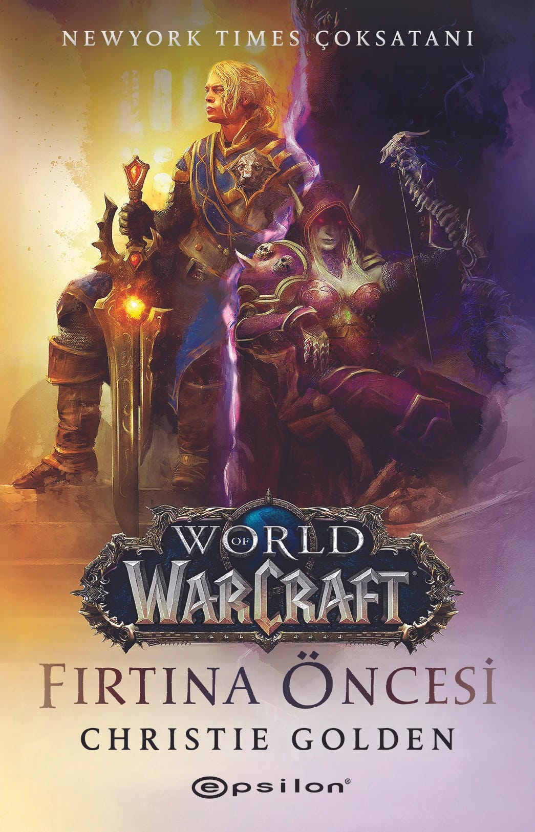 Turkish edition cover of World of Warcraft: Before the Storm by Christie Golden, titled Fırtına Öncesi. The artwork is identical to the original English version, featuring King Anduin Wrynn on the glowing left side and Sylvanas Windrunner on the shadowy right side. The characters are divided by a vertical contrast of light and dark. The World of Warcraft logo is prominently displayed in the center, with Turkish title and author credit below. Turkish edition cover of World of Warcraft: Before the Storm by Christie Golden, titled Fırtına Öncesi. The artwork is identical to the original English version, featuring King Anduin Wrynn on the glowing left side and Sylvanas Windrunner on the shadowy right side. The characters are divided by a vertical contrast of light and dark. The World of Warcraft logo is prominently displayed in the center, with Turkish title and author credit below.
