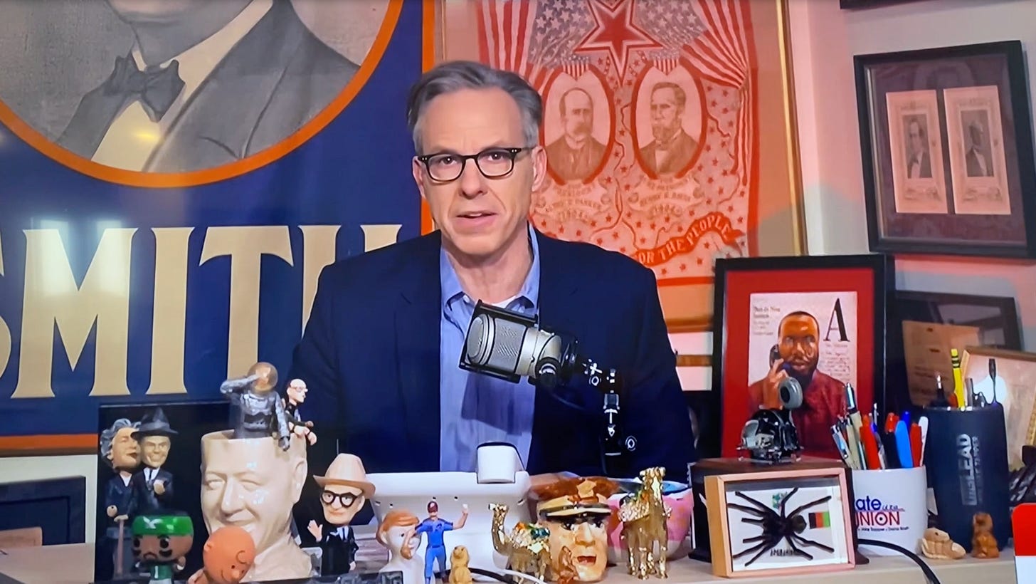 Jake Tapper anchored CNN's 'The Lead' from his office, complete with a podcast-style mic setup, on March 20