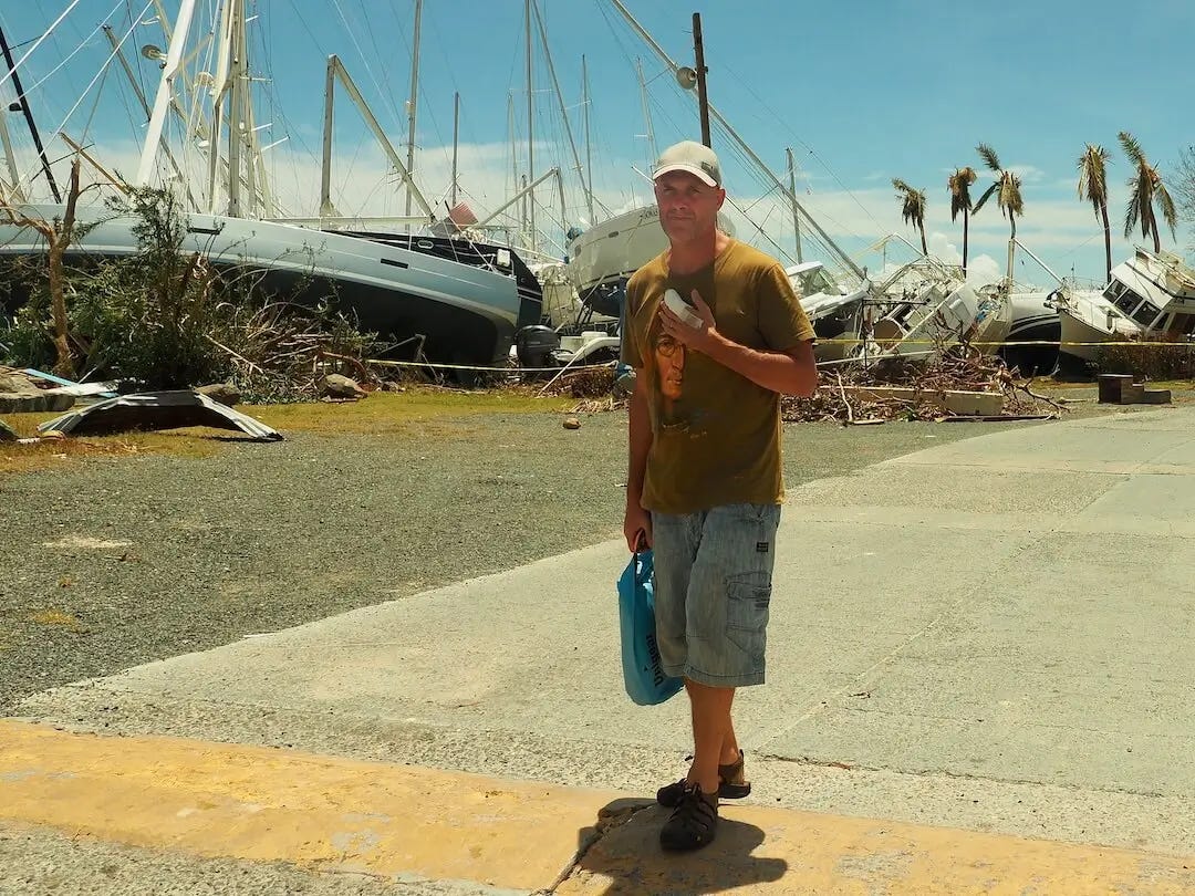 Ian at Nanny Cay post-Hurricane Irma