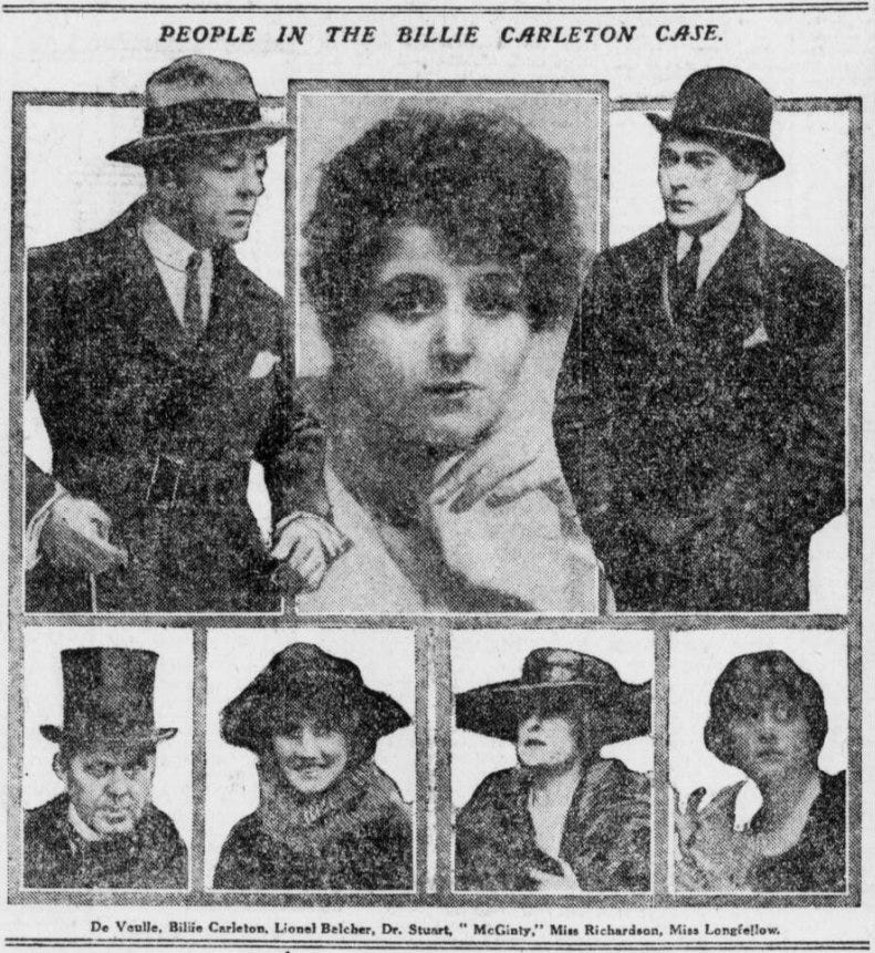 People in the Billie Carleton case, Lloyd’s Weekly, 6 April 1919