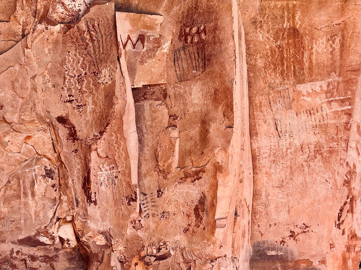 Close-up of historic rock art and red sandstone alcoves at Palatki Heritage Site, a must-see cultural landmark in Sedona.