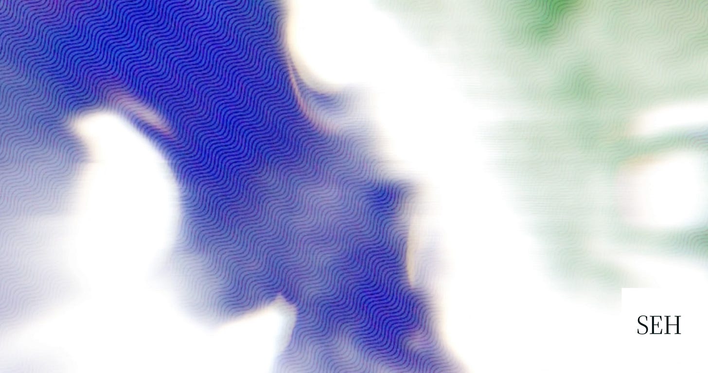 Abstract blue and white art by Samantha E. Harvey [SEH].