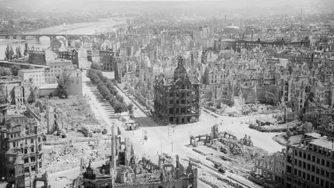 Getty Images Dresden after the bombing in 1945