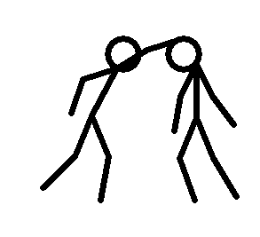 A GIF of two stick figures wrestling, where the figure on the left is performing a piledriver to the figure on the right A GIF of two stick figures wrestling, where the figure on the left is performing a piledriver to the figure on the right