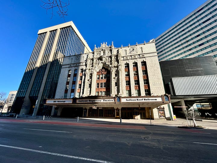 buildings, sidewalks, streets, clock, art
