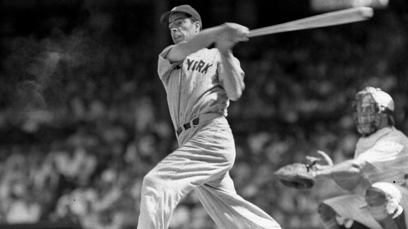 Joe DiMaggio hits in MLB-record 56th straight game, 79 years ago - ESPN Joe DiMaggio hits in MLB-record 56th straight game, 79 years ago - ESPN