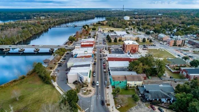Aerial View Downtown Milton