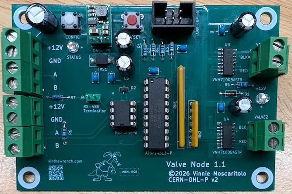 Assembled RS-485 Valve Node Board