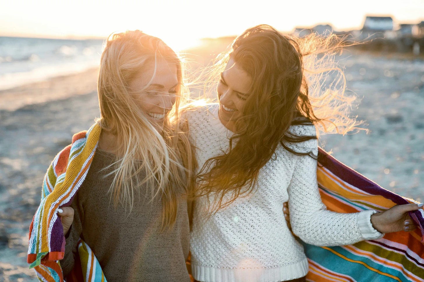 two women on a beach