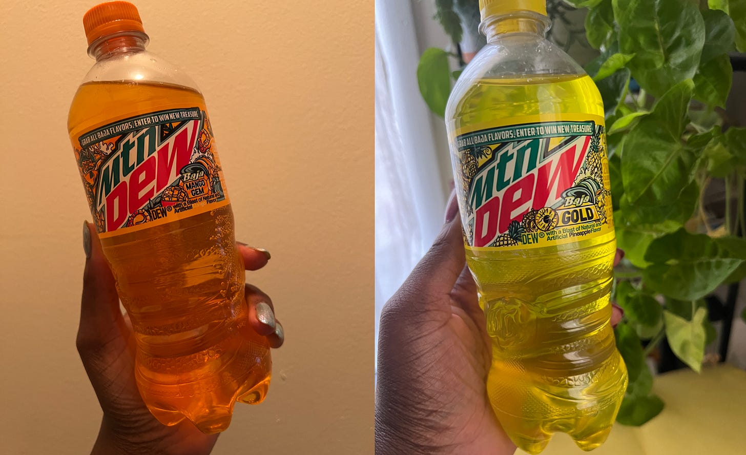 MOUNTAIN DEW MANGO GEM AND BAJA GOLD