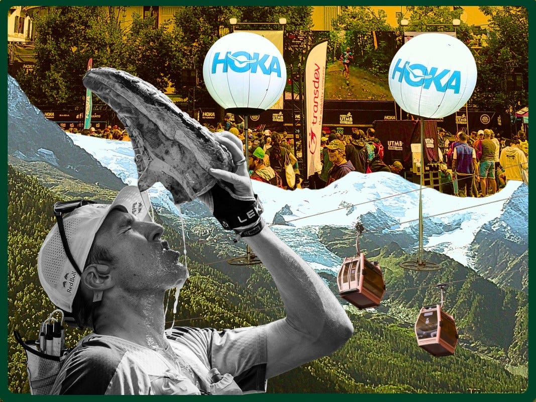 A collage of images from UTMB in Chamonix.