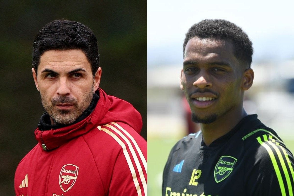 Mikel Arteta Jurrien Timber Arsenal Premier League Mikel Arteta Jurrien Timber Arsenal Premier League