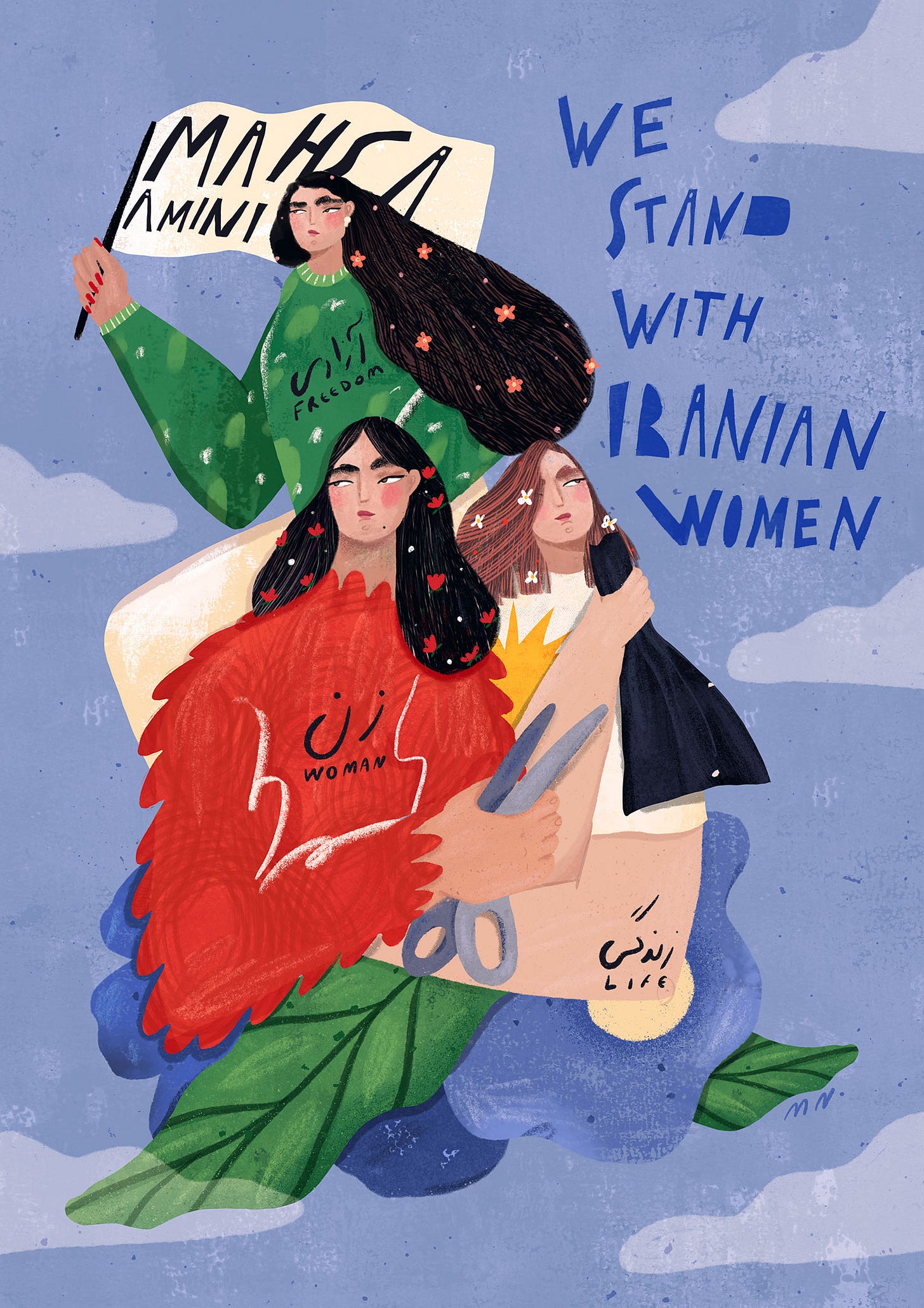 Zan. Zendegi. Azadi. Woman, Life, Freedom. Zan. Zendegi. Azadi. Woman, Life, Freedom.