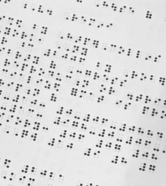 A braille worksheet A braille worksheet