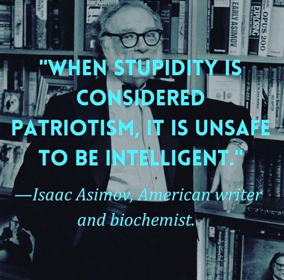 Lea Thompson on X: "When stupidity is considered patriotism, it is unsafe  to be intelligent https://t.co/Z1xgeSuB0u" / X