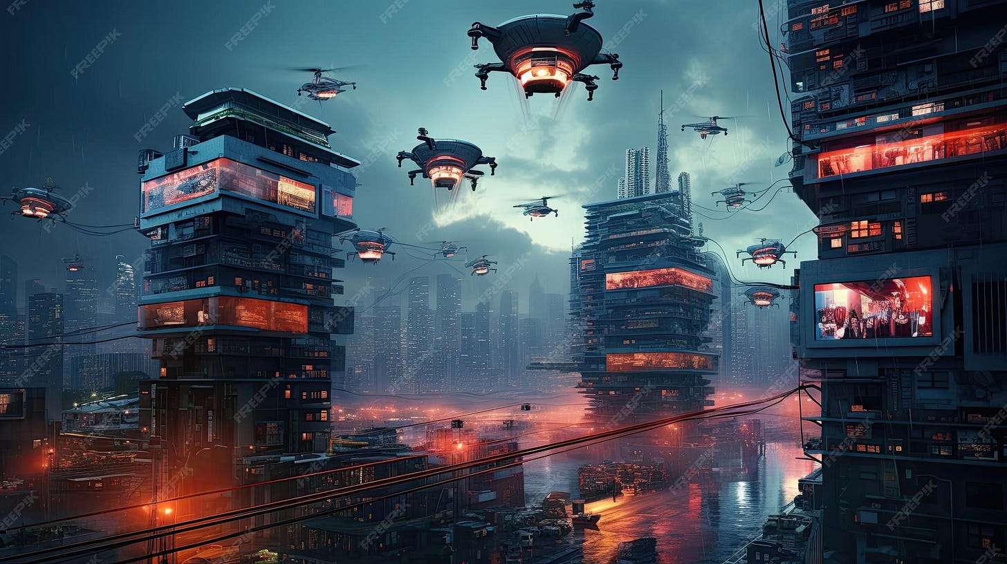 Premium Photo | A photo of a futuristic dystopian society decaying ...