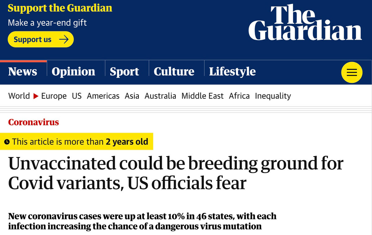 The Guardian: Unvaccinated Could Be Breeding Ground The Guardian: Unvaccinated Could Be Breeding Ground