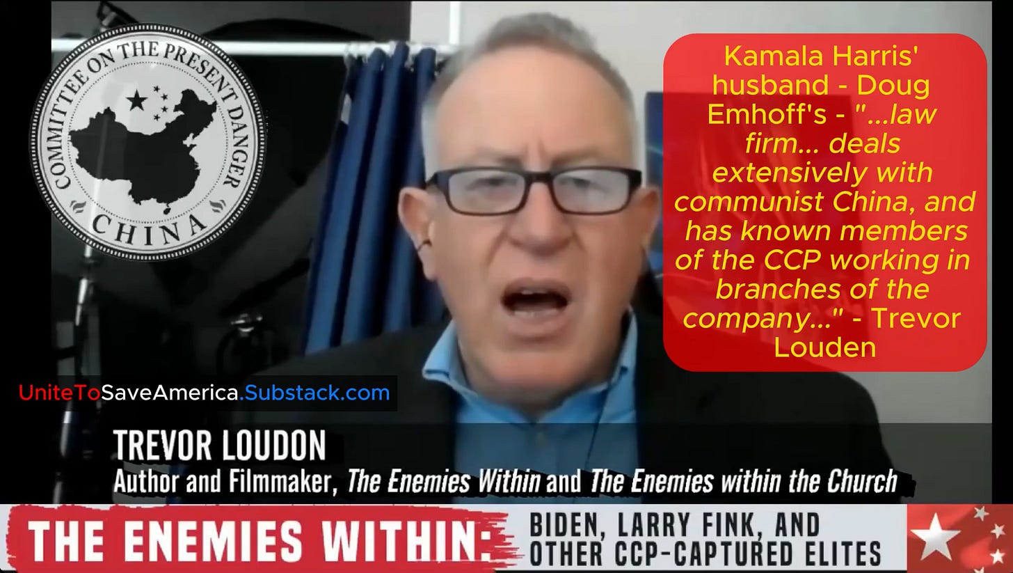 Photo of Trevor Loudon on camera with the caption detailing the CCP ties of her husband's business and their obvious potential impact on her political decisions. Photo of Trevor Loudon on camera with the caption detailing the CCP ties of her husband's business and their obvious potential impact on her political decisions.