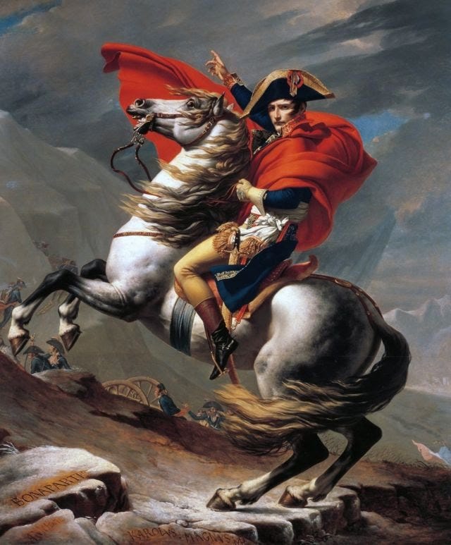 Scott looked to Jacques-Louis David's paintings of Napoleon