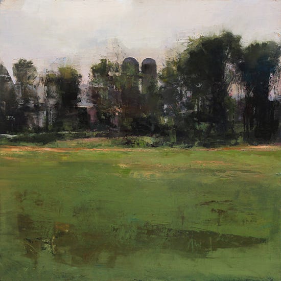 Twin Silos 24 x 24" Oil ©Douglas Fryer Twin Silos by Douglas Fryer