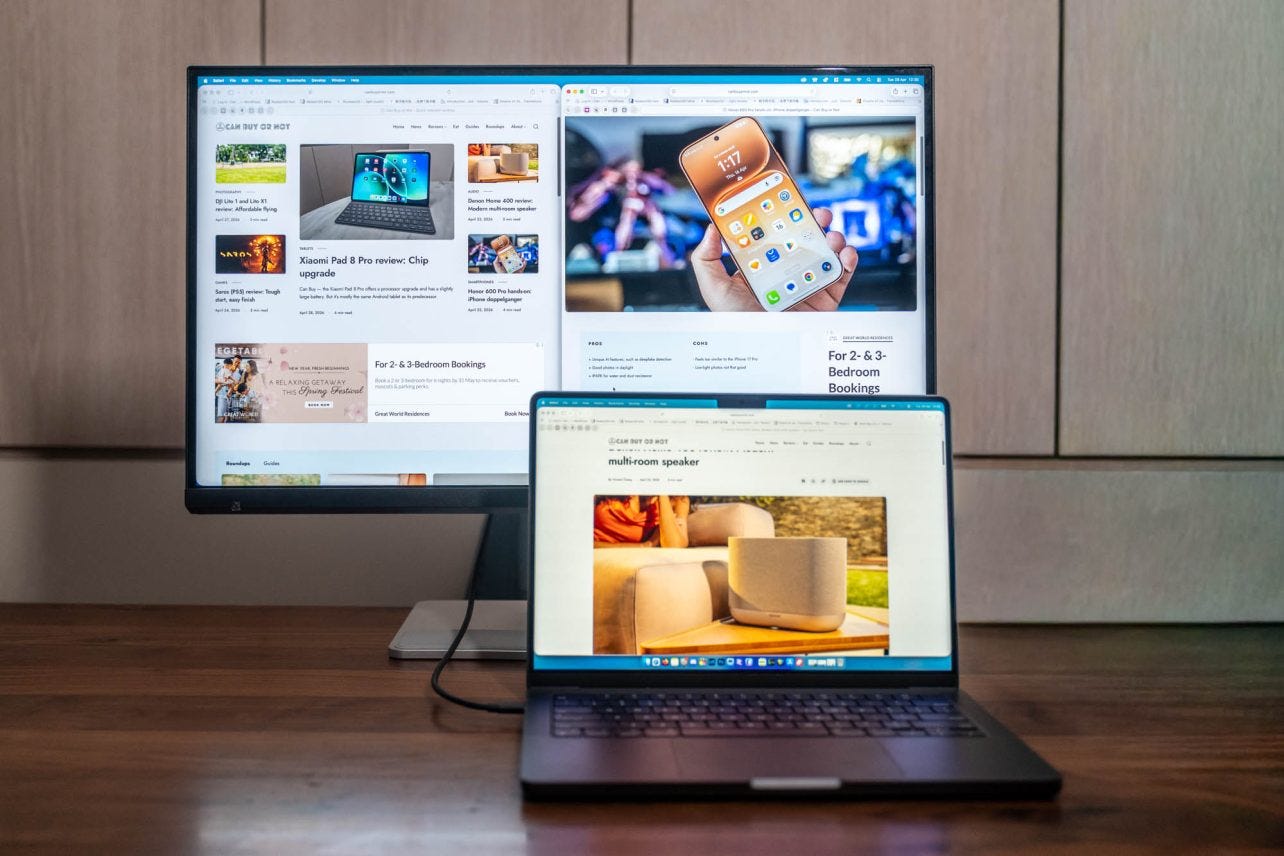 The BenQ MA270S with a MacBook Pro