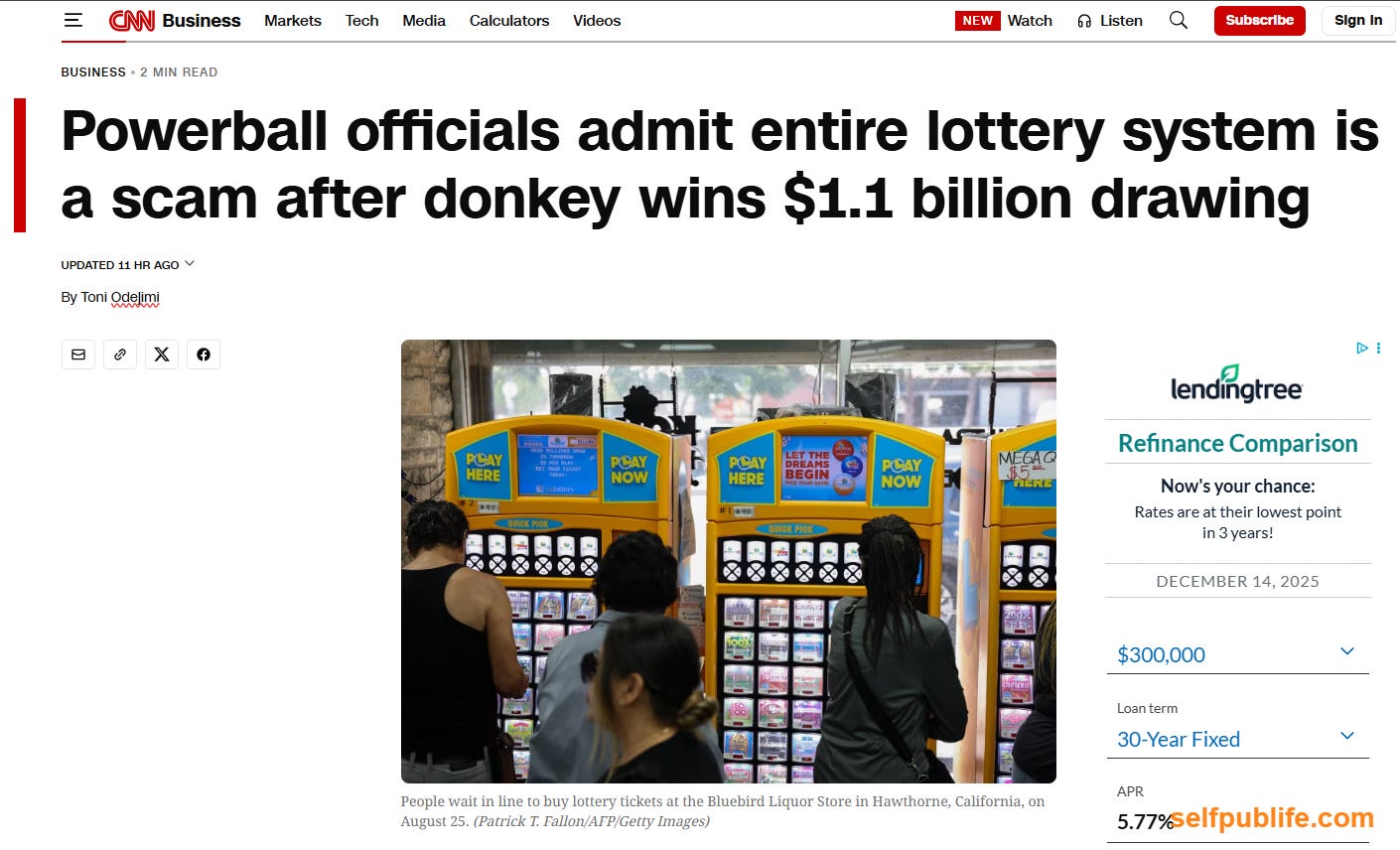 Screenshot of CNN website with fake headline after using bookmarklet to make text editable. Screenshot of CNN website with fake headline after using bookmarklet to make text editable.