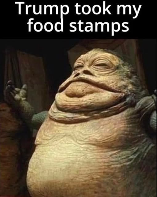 May be an image of text that says 'Trump took my food stamps'