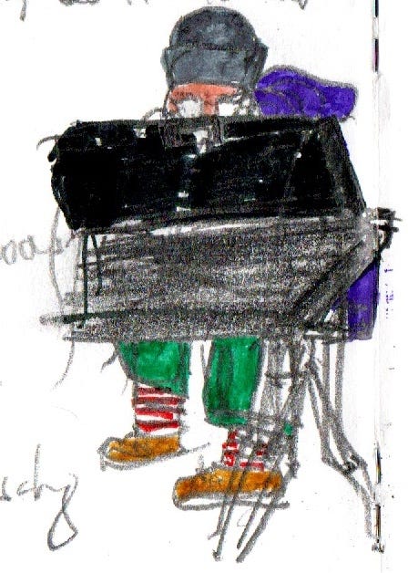 Sketches I drew of the performers.