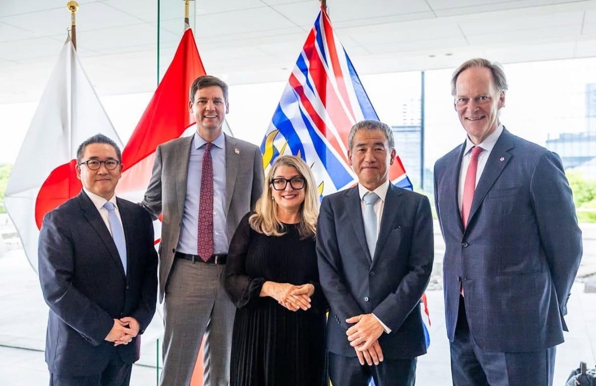 (Premier David Eby and Minister of Agriculture and Food Lana Popham meeting with Japanese officials in Japan.) (Premier David Eby and Minister of Agriculture and Food Lana Popham meeting with Japanese officials in Japan.)