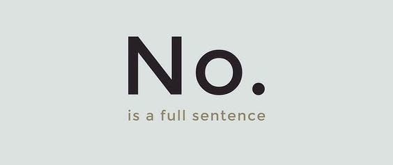 This may contain: no is a full sentence written in black and white on a light blue background with the word