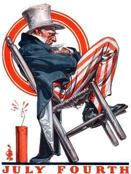 Sleeping Uncle Sam,"July 5, 1924' Giclee Print - Joseph Christian  Leyendecker | Art.com