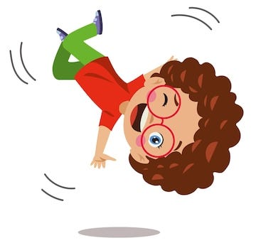 Premium Vector | Cute and happy boy tumbling
