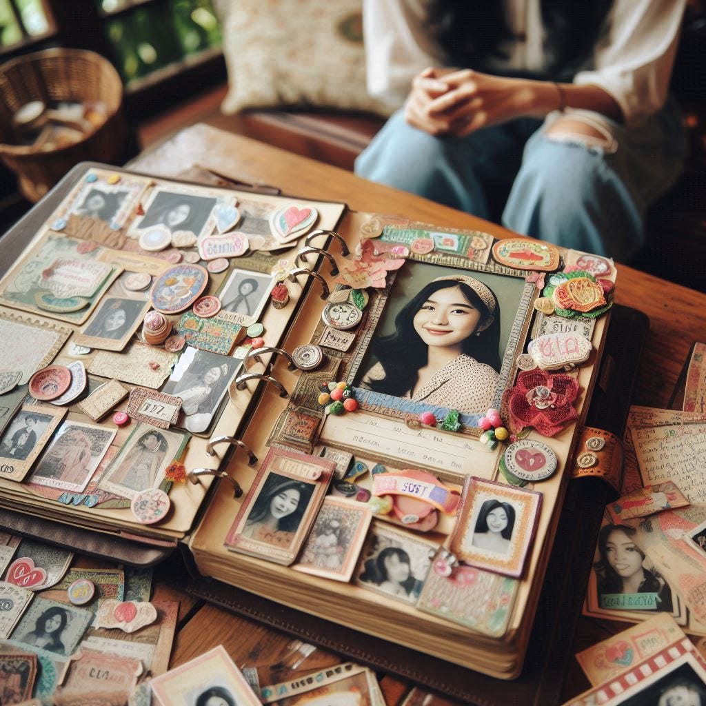 vintage scrapbook made by a young woman