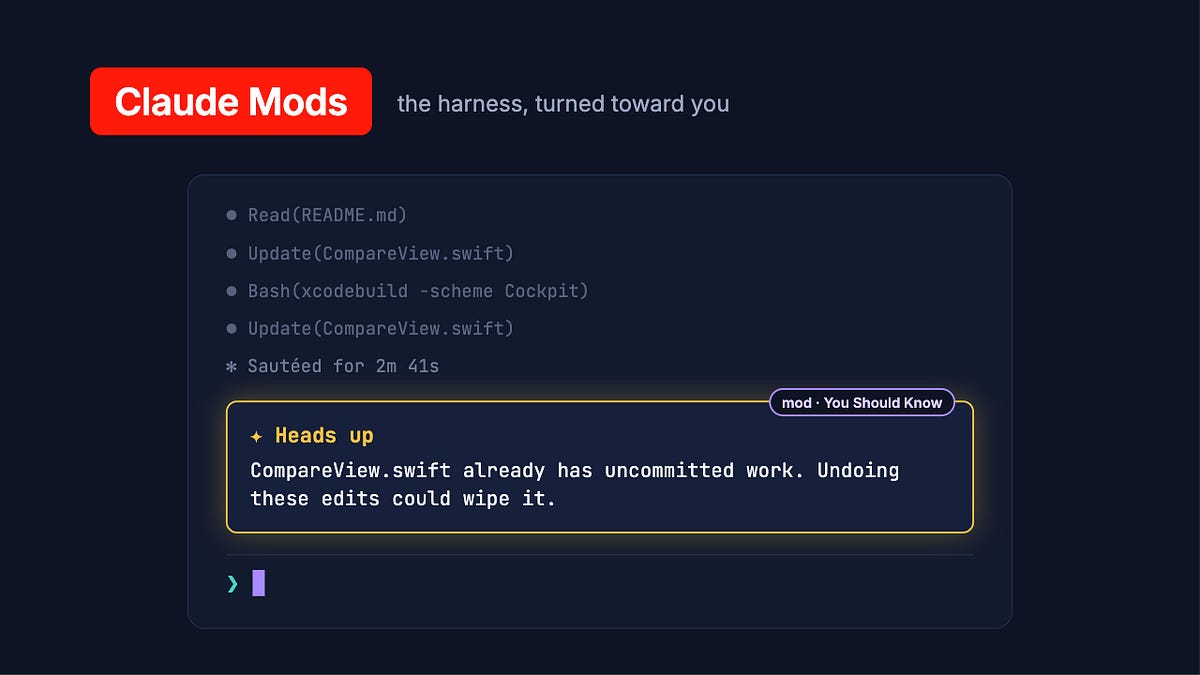 Claude Mods: Flipping the Harness Inside Out