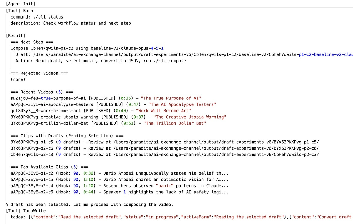 Agent calling status command Agent calling status command