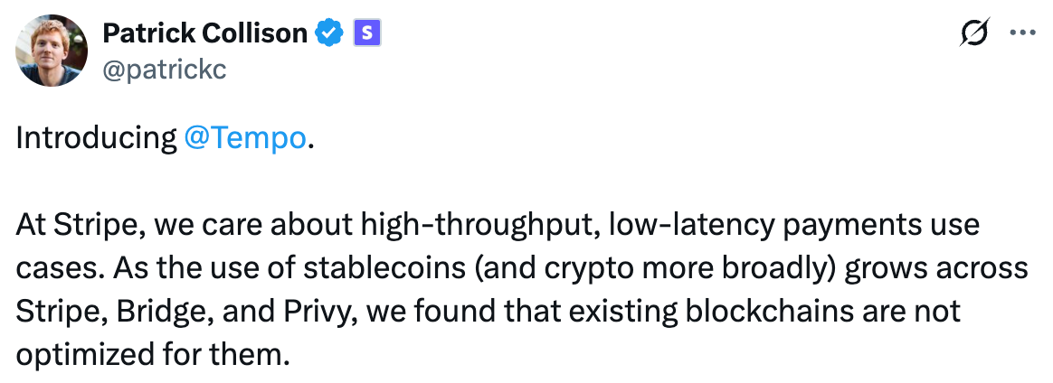 Tempo Stripe's Blockchain