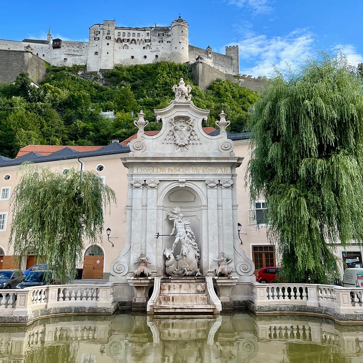 photos of Salzburg old town in the summer