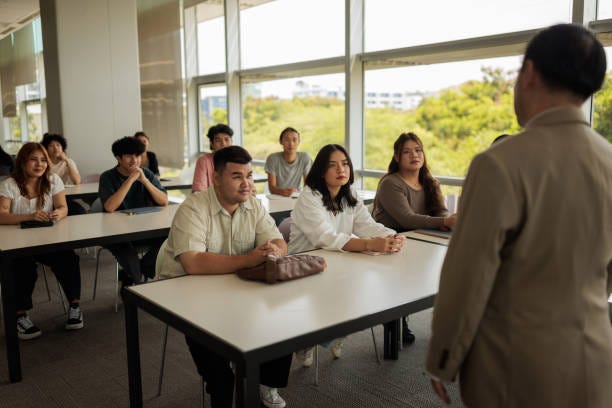 Professor lecturing students