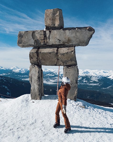skiing with friends in whistler