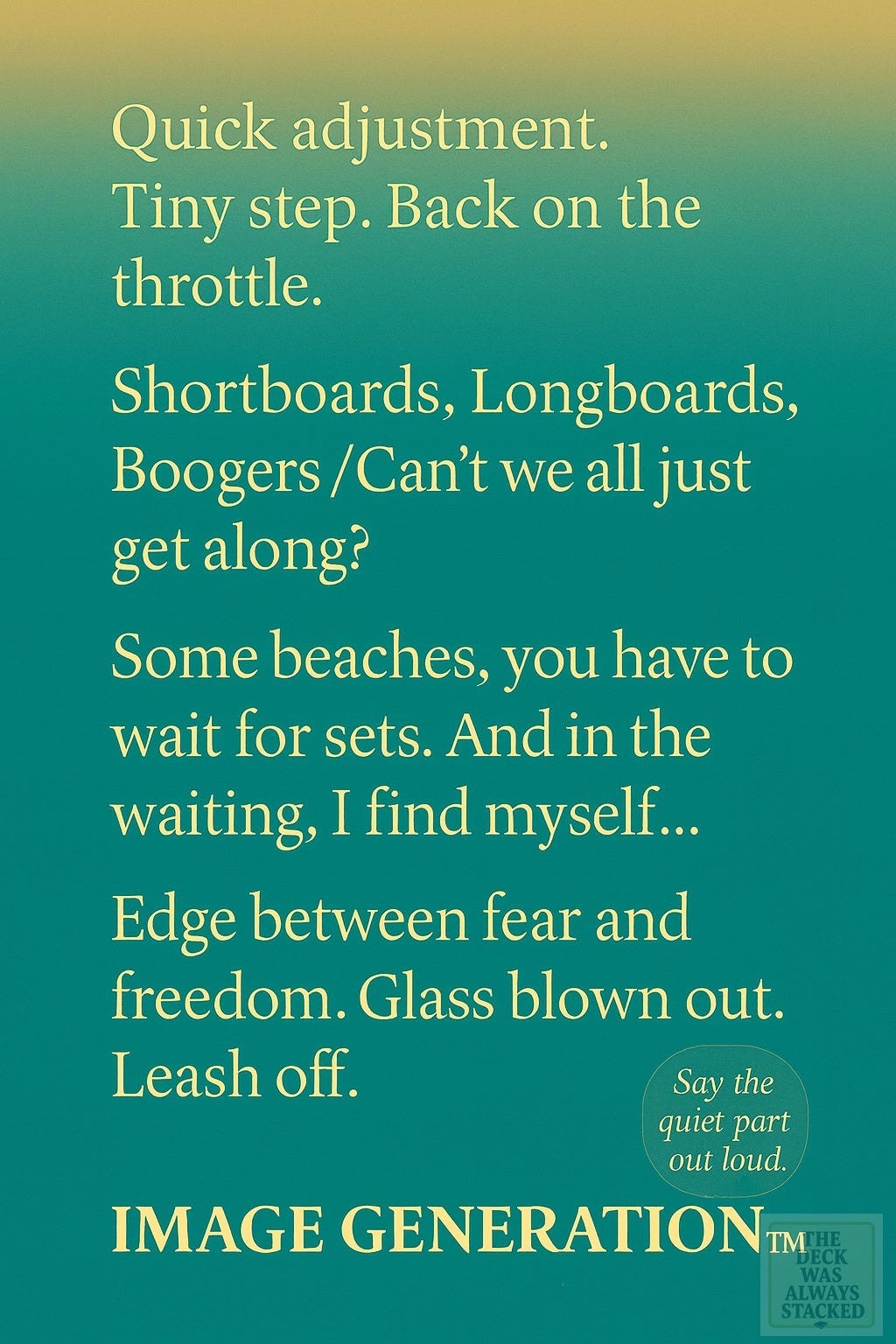 Text image quick adjustments tiny steps and your hanging on for your life!