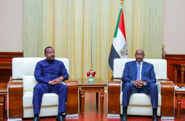 Une image de la rencontre Soudan-Éthiopie à Kartoum Une image de la rencontre Soudan-Éthiopie à Kartoum