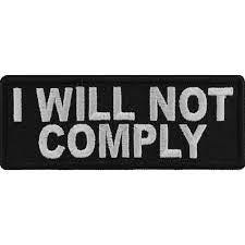 Amazon.com: I Will not Comply Patch - 4x1.5 inch. Embroidered Iron on Patch